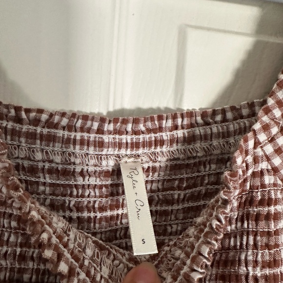 Rylee & Cru Brown Gingham Women's Mini Dress - Picture 4 of 5